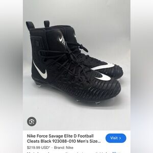 Nike Force Savage Elite football cleats. Mens 14
